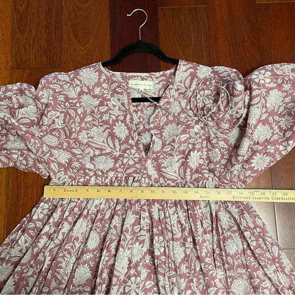 Daughters Of India Kyra Mini Dress Musk Cottagecore Boho Peasant Women's Sz M B9 - Picture 10 of 13